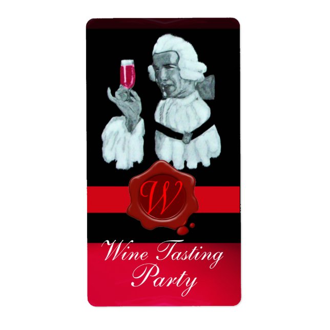 SOMMELIER VIN TASTING PARTY,RED VAX SEAL MONOGRAM FRAKTSEDEL (Framsidan)