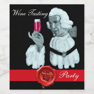 SOMMELIER VIN TASTING PARTY,RED VAX SEAL VINFLASKA ETIKETT