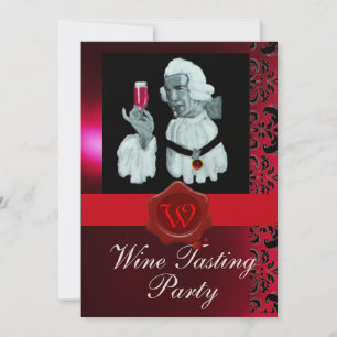 SOMMELIER VINPROVNING FEST RÖD VAXSIGILL MONOGRAM INBJUDNINGAR