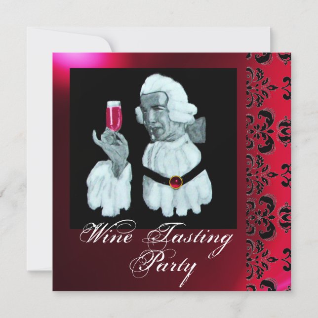 SOMMELIER VINPROVNINGSFEST Damask, Champagne Inbjudningar (Framsida)