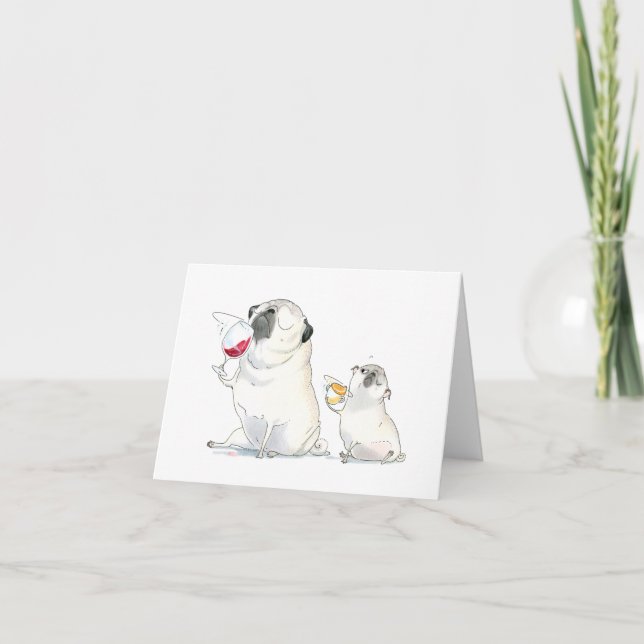 Sommelietens pug Card Kort (Framsida)