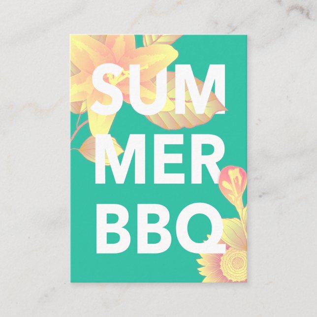 SOMMER BBQ-ljus blommigt Tilläggskort (Framsida)