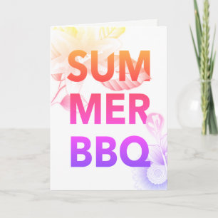 SOMMER BBQ-vintage blommigt Inbjudan