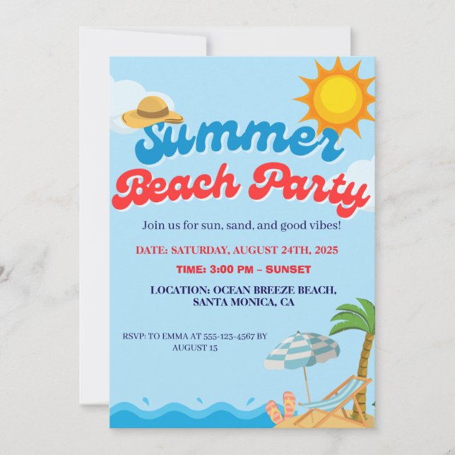 SOMMER BEACH PARTY INBJUDAN (Framsida)