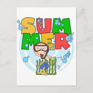 SOMMER - Boy Underwater T-shirts and Gifts Vykort