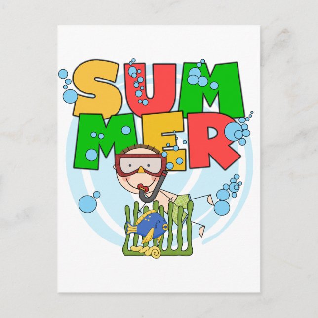 SOMMER - Boy Underwater T-shirts and Gifts Vykort (Framsida)