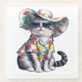 SOMMER CAT MED BLOMMIGT SHIRT & HAT