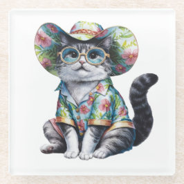 SOMMER CAT MED BLOMMIGT SHIRT & HAT