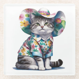 SOMMER CAT MED BLOMMIGT SHIRT & HAT