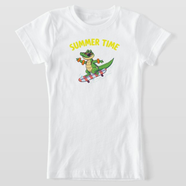 SOMMER-Coola Crokodile-Tecknad T Shirt (Laydown)