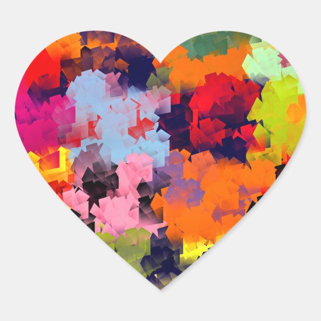 SOMMER FLOWERS HJÄRTFORMAT KLISTERMÄRKE (Framsida)