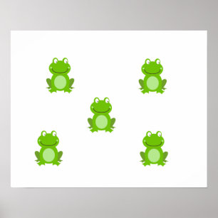 SOMMER Frog Design - Cute Frogs för barn Poster