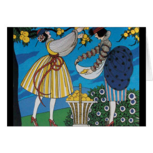 SOMMER GARDEN Art Deco Beauty Mode Hälsningskort