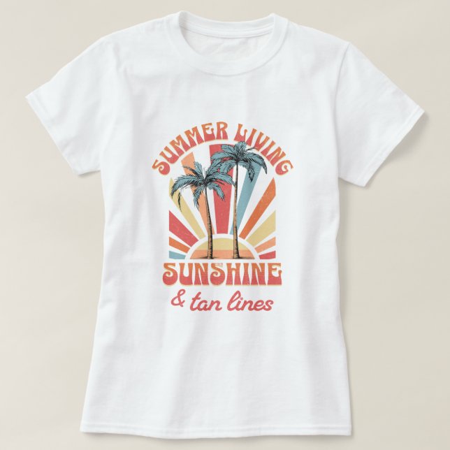"SOMMER LIVING SUNSHINE & tan linjer" T Shirt (Design framsida)