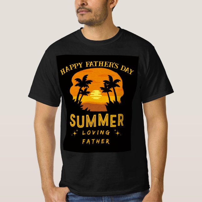 "SOMMER LOVING FAR" Anpassningsbar Fars dag T Shirt (Framsida)