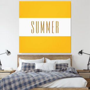 SOMMER Roligt Bright Golden Gult White Rand Canvastryck