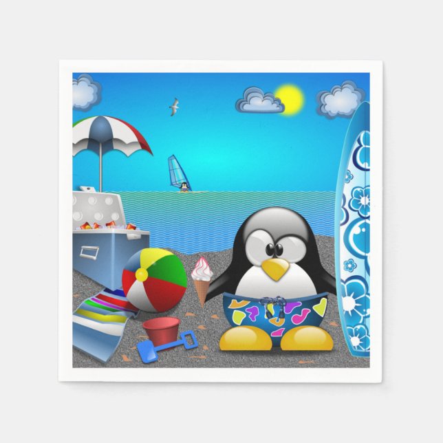 SOMMER-ROLIGTEN I BEACH PAPPERSSERVETT (Framsidan)