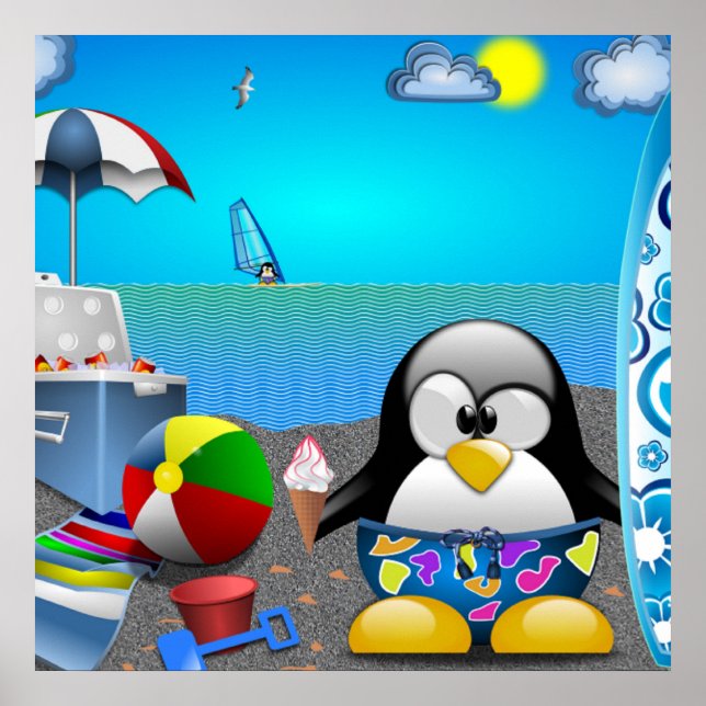 SOMMER-ROLIGTEN I BEACH POSTER (Framsidan)