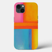 SOMMER, SOL och HAVET - Rosa Gult Blue Abstrakt Ar