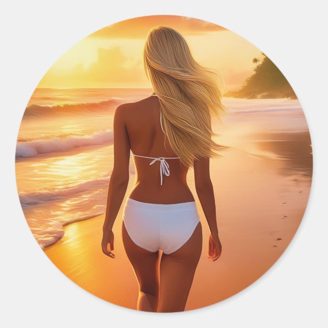 SOMMER SOL RUNT KLISTERMÄRKE (Framsida)