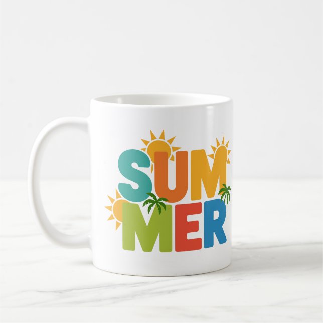 SOMMER Split Pop - färgstarka tropiska vibes Kaffemugg (Vänster)