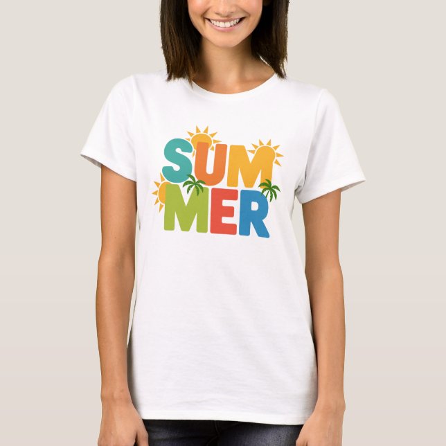 SOMMER Split Pop - färgstarka tropiska vibes T Shirt (Framsida)