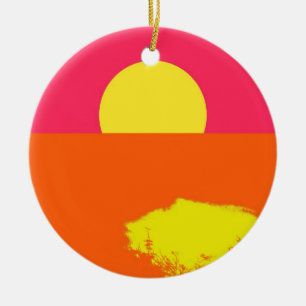 SOMMER SUNSET - Konsthantverk Julgransprydnad Keramik