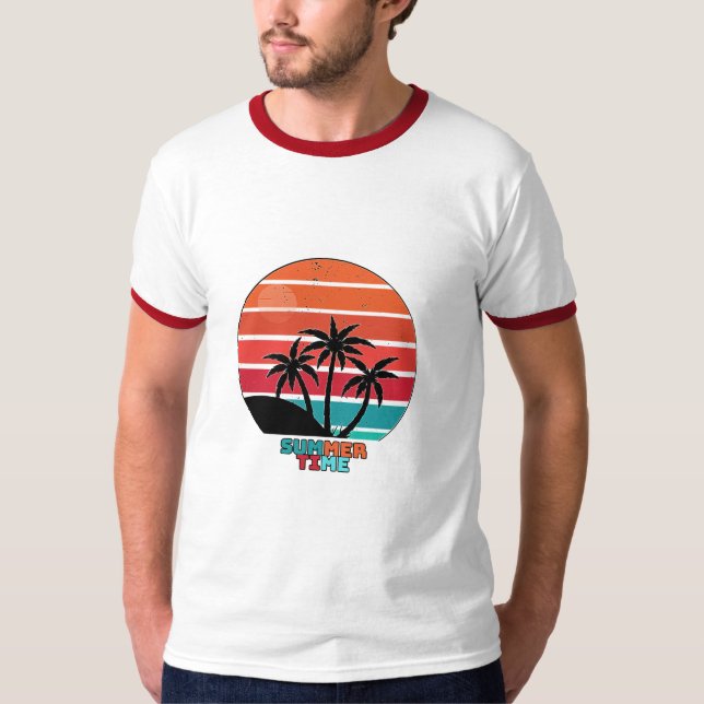 SOMMER TID, färgstark T Shirt (Framsida)