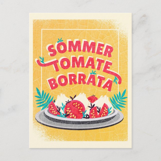 Sommer Tomate Borratta Vykort (Framsida)