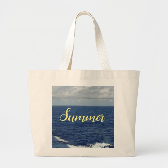 Sommerblått Ocean Tote Bag Tygkasse (Framsidan)