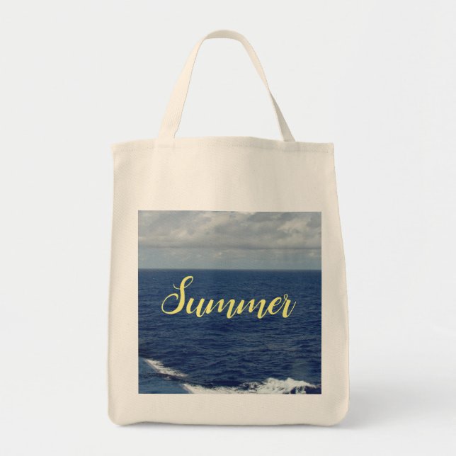 Sommerblått Ocean Tote Bag Tygkasse (Framsidan)