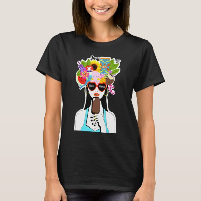 Sommerflicka med popsicle t shirt (Framsida)