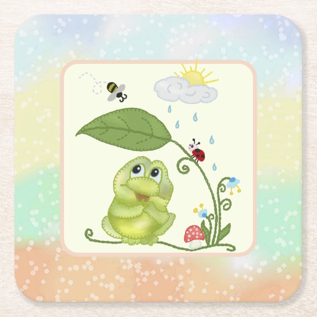 Sommerfrosch Underlägg Papper Kvadrat (Framsidan)