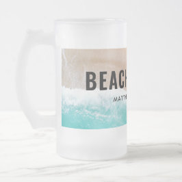 Sommerlustig typografi för reserverad havstrandgåv frostat ölglas