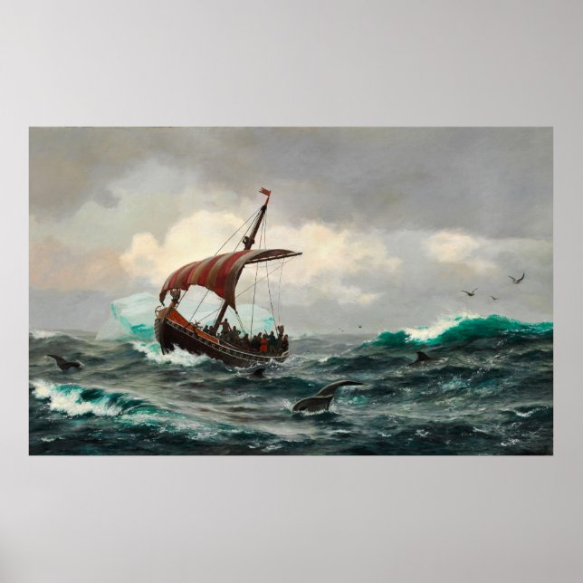 Sommernat under den Grønlandske Kyst circa Aar 100 Poster (Framsidan)