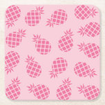 Sommerpastel rosa ananas mönster underlägg papper kvadrat<br><div class="desc">Modern och skarp design med pastelliserad rosa ananas mönster.</div>