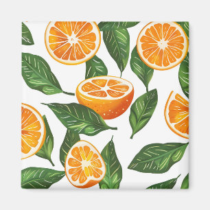 Sömmlös botanisk frukt apelsin citrus magnet