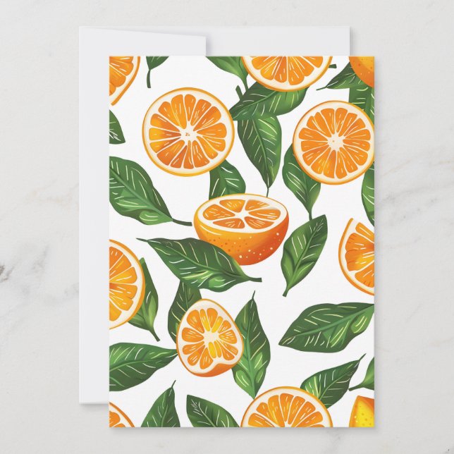 Sömmlös botanisk frukt apelsin citrus meddelande (Framsida)