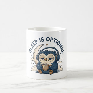 Sömn är Valfritt Söt Uggle Kaffeälskare Kaffemugg