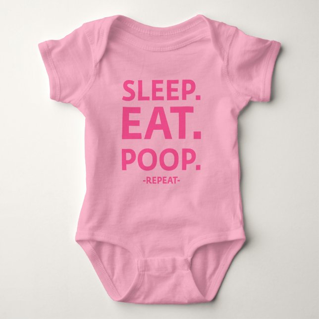 Sömn. Äta. Poop. Upprepning T-shirt (Framsida)