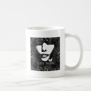 Sömn åtsittande Jane. Svart och white. Kaffemugg