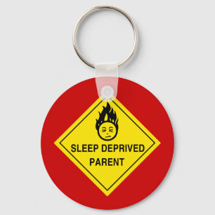 Sömn berövad förälder Keychain Nyckelring