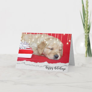 sömn jul Golden Retriever-valp Helgkort