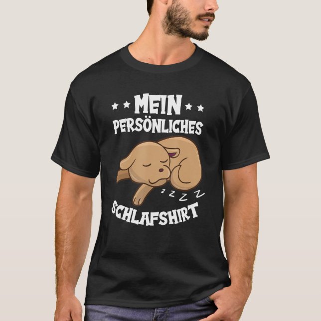Sömn, nattkläder, Pajamas, sovande Hund T Shirt (Framsida)