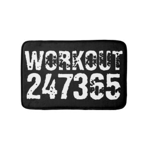 Sömn och skrapad text Workout 247365 vit Badrumsmatta
