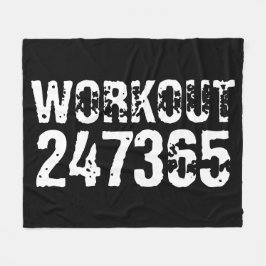 Sömn och skrapad text Workout 247365 vit Fleecefilt