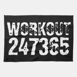 Sömn och skrapad text Workout 247365 vit Kökshandduk