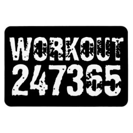 Sömn och skrapad text Workout 247365 vit Magnet