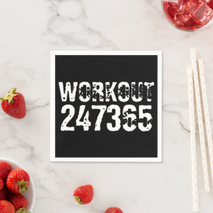 Sömn och skrapad text Workout 247365 vit Pappersservett