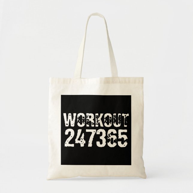 Sömn och skrapad text Workout 247365 vit Tygkasse (Framsidan)